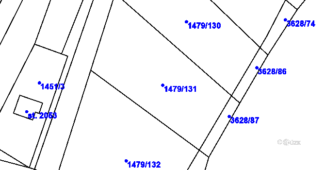 Parcela st. 1479/131 v KÚ Lysá nad Labem, Katastrální mapa