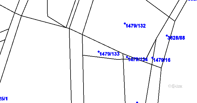 Parcela st. 1479/133 v KÚ Lysá nad Labem, Katastrální mapa