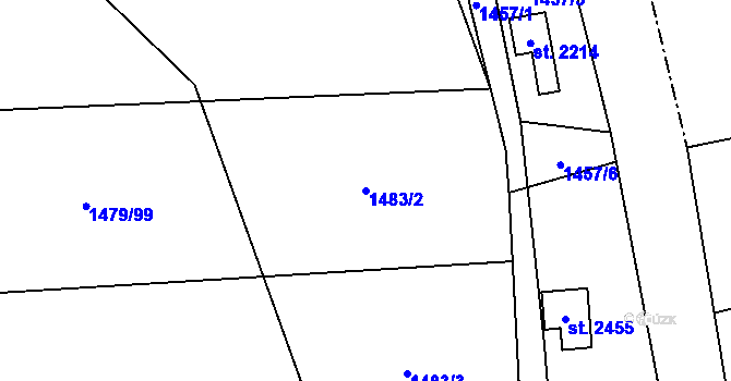 Parcela st. 1483/2 v KÚ Lysá nad Labem, Katastrální mapa