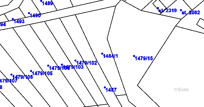 Parcela st. 1484/1 v KÚ Lysá nad Labem, Katastrální mapa