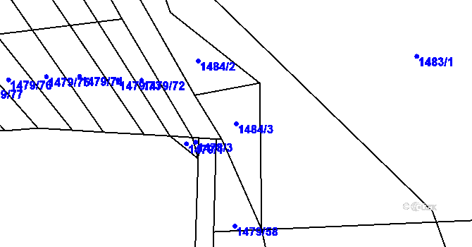 Parcela st. 1484/3 v KÚ Lysá nad Labem, Katastrální mapa