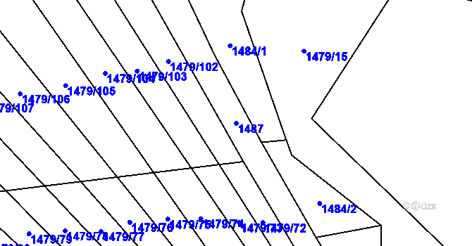 Parcela st. 1487 v KÚ Lysá nad Labem, Katastrální mapa