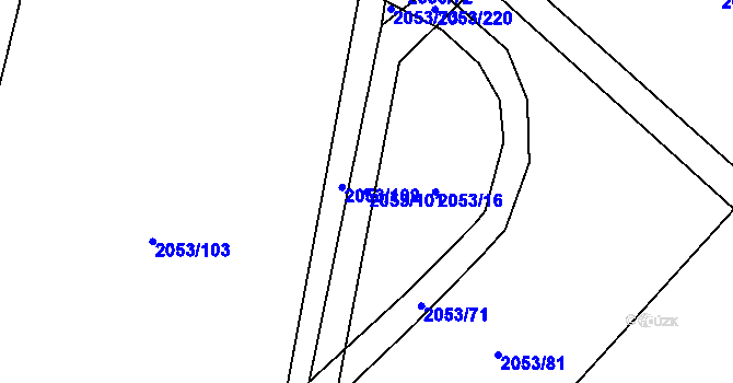 Parcela st. 2053/101 v KÚ Lysá nad Labem, Katastrální mapa