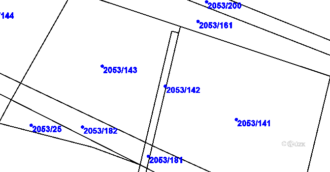 Parcela st. 2053/142 v KÚ Lysá nad Labem, Katastrální mapa