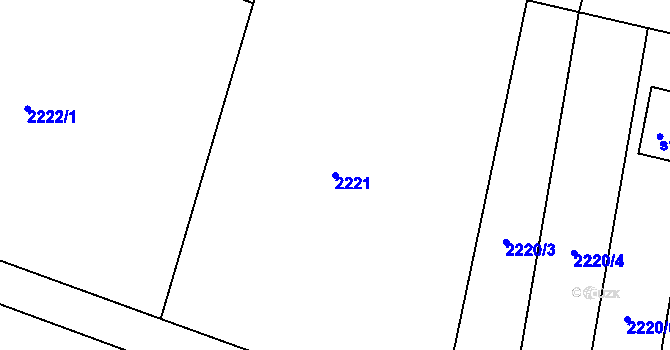Parcela st. 2221 v KÚ Lysá nad Labem, Katastrální mapa