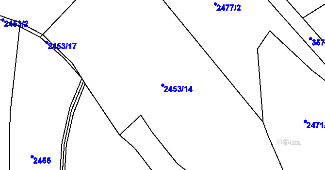 Parcela st. 2453/14 v KÚ Lysá nad Labem, Katastrální mapa