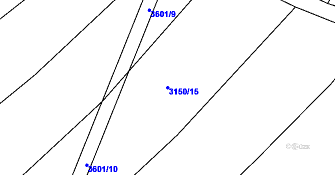 Parcela st. 3150/15 v KÚ Lysá nad Labem, Katastrální mapa