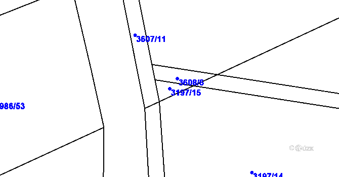 Parcela st. 3197/15 v KÚ Lysá nad Labem, Katastrální mapa