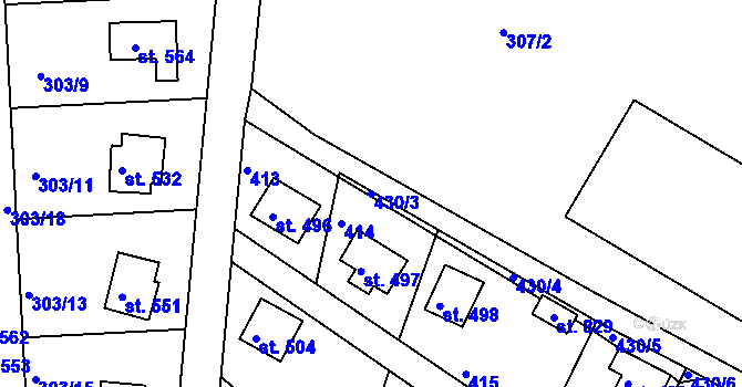 Parcela st. 430/3 v KÚ Litol, Katastrální mapa