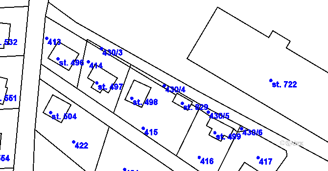 Parcela st. 430/4 v KÚ Litol, Katastrální mapa