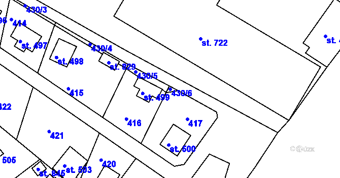 Parcela st. 430/6 v KÚ Litol, Katastrální mapa