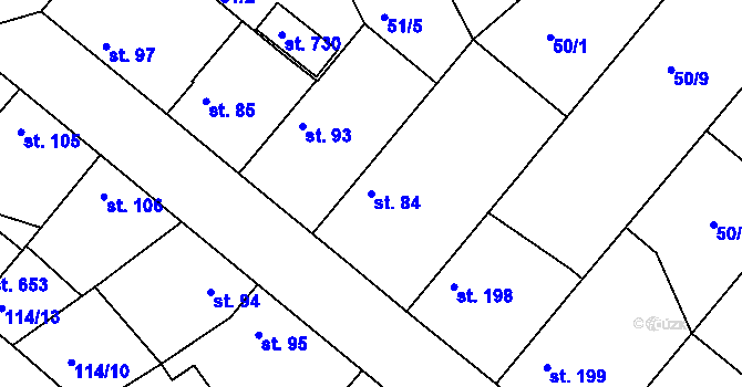 Parcela st. 84 v KÚ Litol, Katastrální mapa