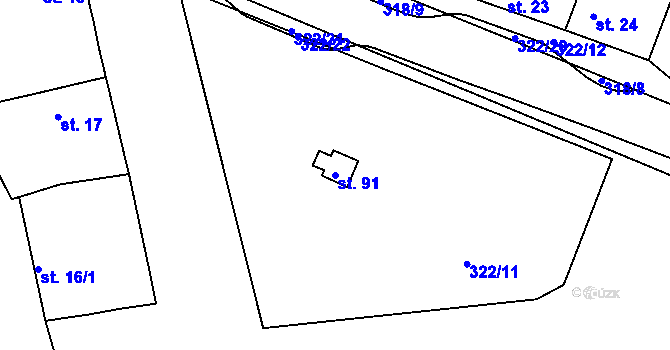 Parcela st. 91 v KÚ Litol, Katastrální mapa