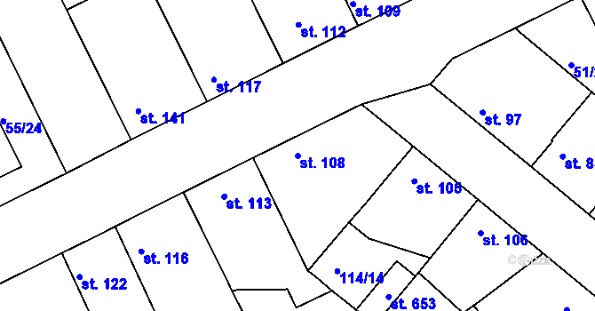 Parcela st. 108 v KÚ Litol, Katastrální mapa