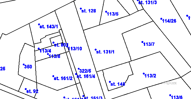 Parcela st. 131/1 v KÚ Litol, Katastrální mapa