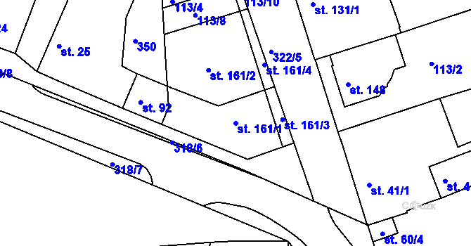 Parcela st. 161/1 v KÚ Litol, Katastrální mapa