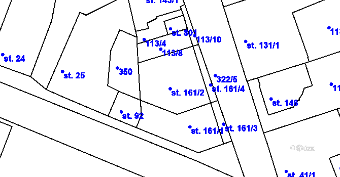 Parcela st. 161/2 v KÚ Litol, Katastrální mapa