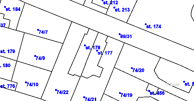 Parcela st. 177 v KÚ Litol, Katastrální mapa