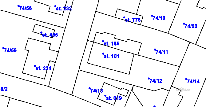 Parcela st. 181 v KÚ Litol, Katastrální mapa