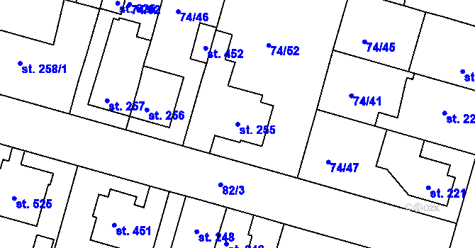 Parcela st. 255 v KÚ Litol, Katastrální mapa