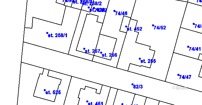 Parcela st. 256 v KÚ Litol, Katastrální mapa