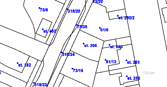 Parcela st. 266 v KÚ Litol, Katastrální mapa