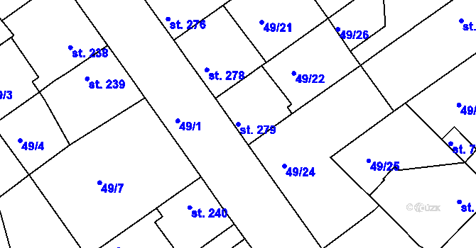 Parcela st. 279 v KÚ Litol, Katastrální mapa