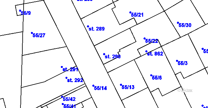 Parcela st. 290 v KÚ Litol, Katastrální mapa