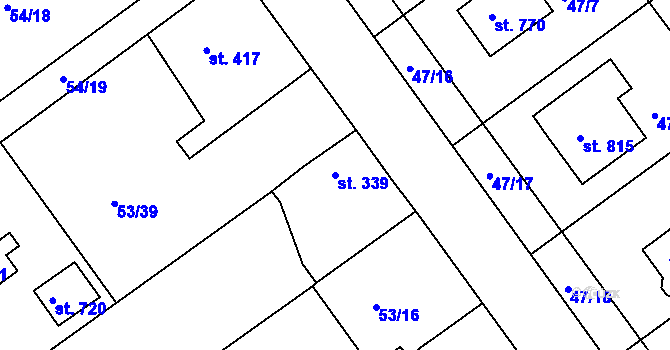 Parcela st. 339 v KÚ Litol, Katastrální mapa