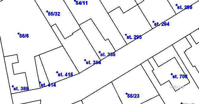Parcela st. 355 v KÚ Litol, Katastrální mapa