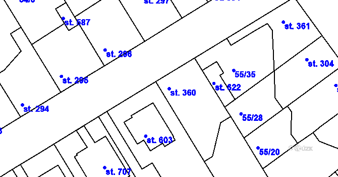 Parcela st. 360 v KÚ Litol, Katastrální mapa