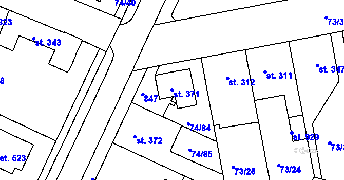 Parcela st. 371 v KÚ Litol, Katastrální mapa