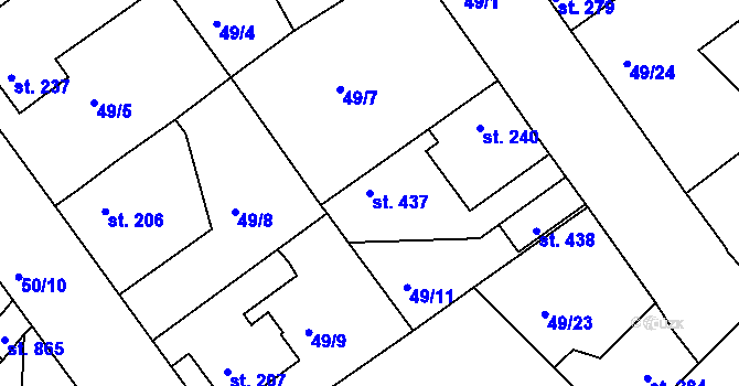 Parcela st. 437 v KÚ Litol, Katastrální mapa