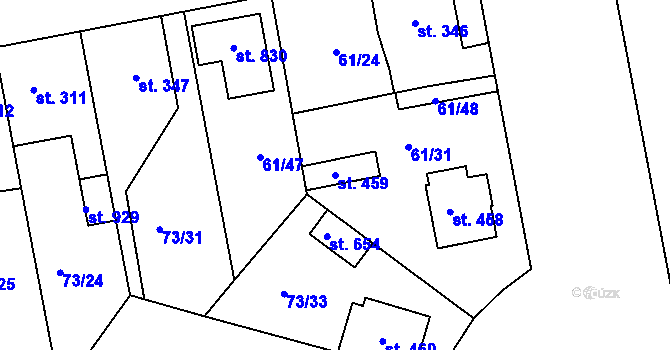 Parcela st. 459 v KÚ Litol, Katastrální mapa