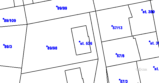Parcela st. 526 v KÚ Litol, Katastrální mapa