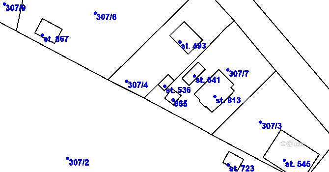Parcela st. 536 v KÚ Litol, Katastrální mapa
