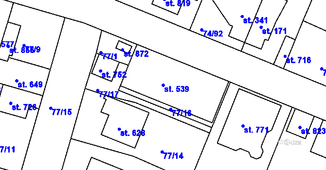 Parcela st. 539 v KÚ Litol, Katastrální mapa