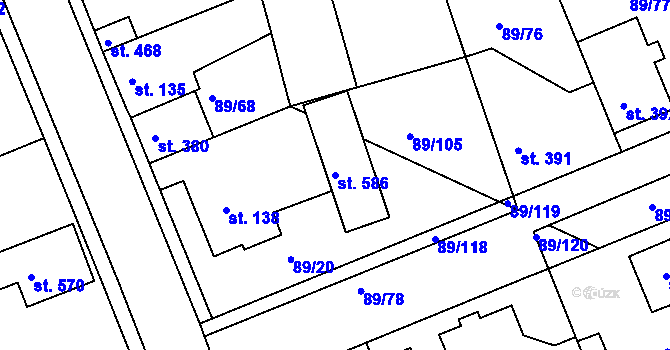Parcela st. 586 v KÚ Litol, Katastrální mapa