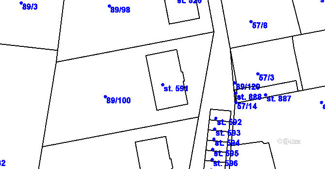 Parcela st. 591 v KÚ Litol, Katastrální mapa