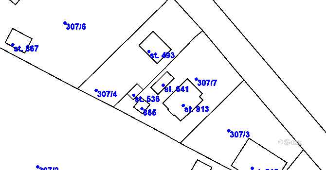 Parcela st. 641 v KÚ Litol, Katastrální mapa