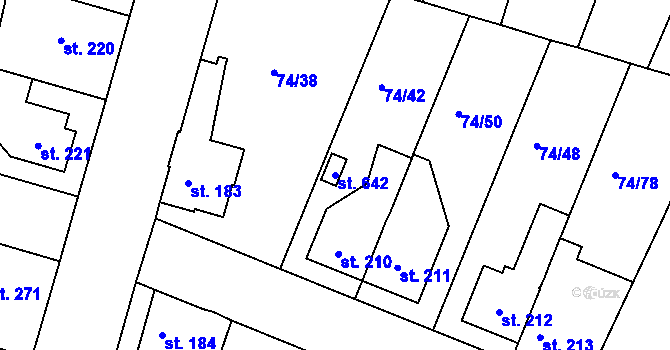Parcela st. 642 v KÚ Litol, Katastrální mapa