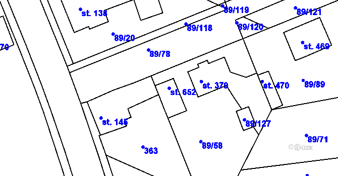Parcela st. 652 v KÚ Litol, Katastrální mapa