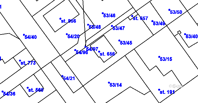 Parcela st. 656 v KÚ Litol, Katastrální mapa