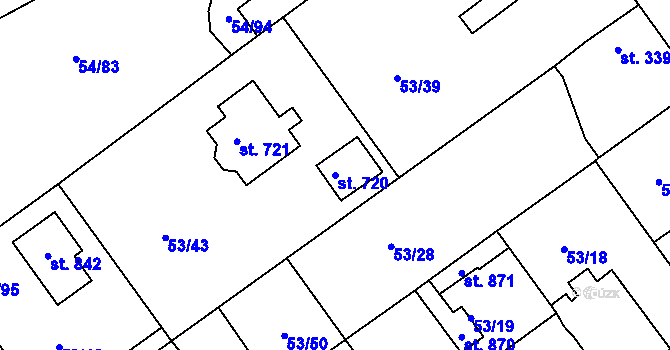 Parcela st. 720 v KÚ Litol, Katastrální mapa