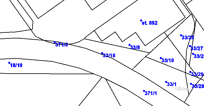 Parcela st. 33/18 v KÚ Litol, Katastrální mapa