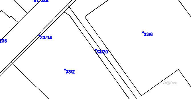 Parcela st. 33/20 v KÚ Litol, Katastrální mapa