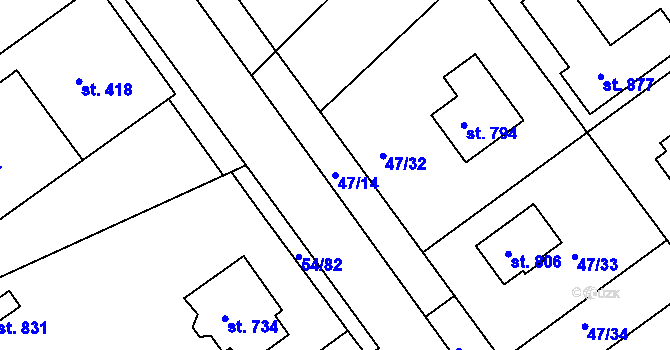 Parcela st. 47/14 v KÚ Litol, Katastrální mapa