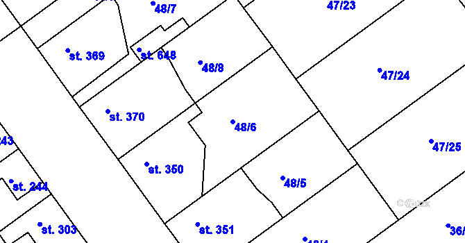 Parcela st. 48/6 v KÚ Litol, Katastrální mapa