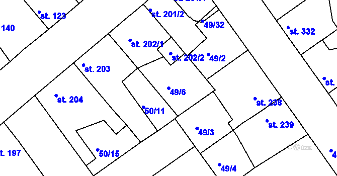 Parcela st. 49/6 v KÚ Litol, Katastrální mapa