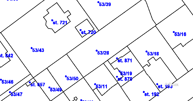 Parcela st. 53/28 v KÚ Litol, Katastrální mapa